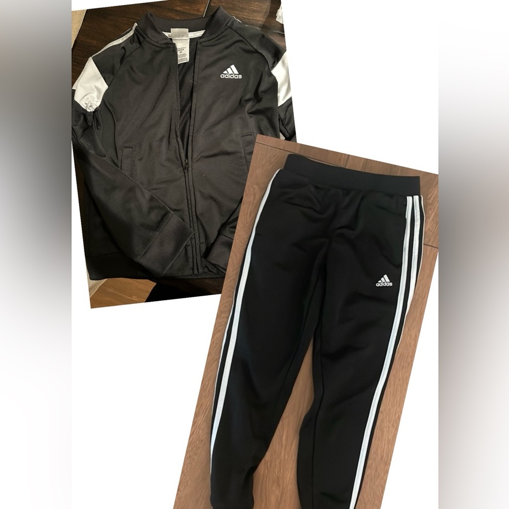 Adidas Track Pants Joggers AK4547 & Bomber Jacket Set Used Boys Girls Unisex